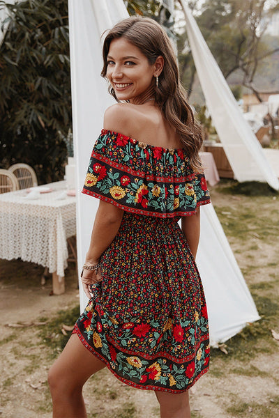 Bohemian Bloom Border Dress