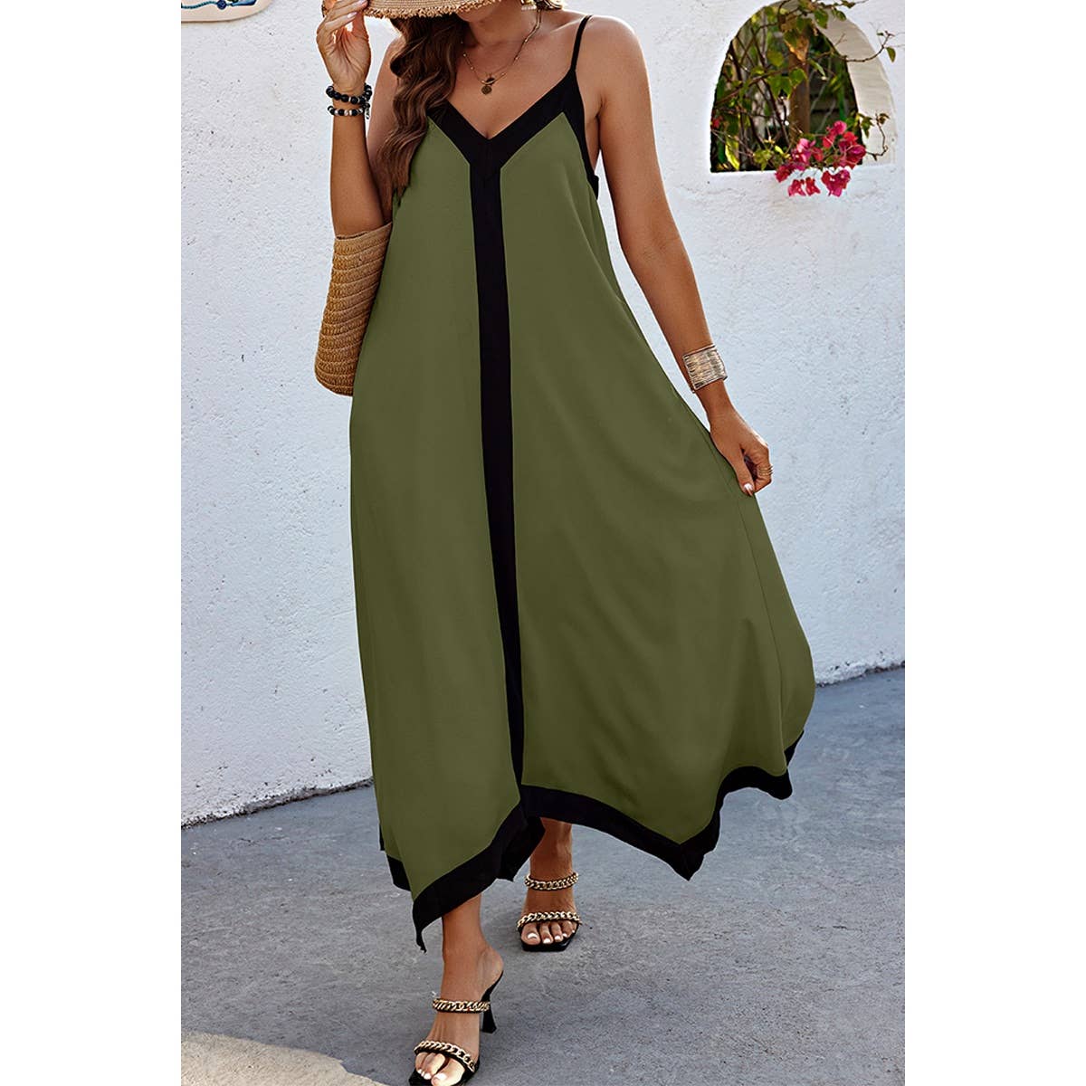 Edge of Elegance Maxi Dress | Dresses | elings, front page, maxi, maxi dress, maxi dresses, new arrival, new arrivals, solid, vneck dress | Love, Kuza