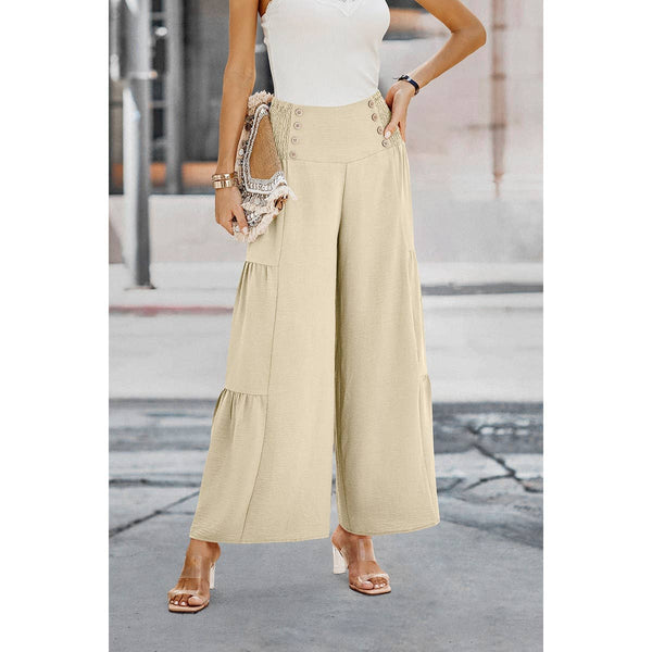 Buttoned Bliss Wide Leg Palazzos