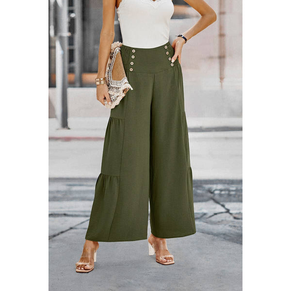 Buttoned Bliss Wide Leg Palazzos