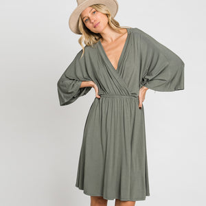 Kimono Sleeve Alluring Dress