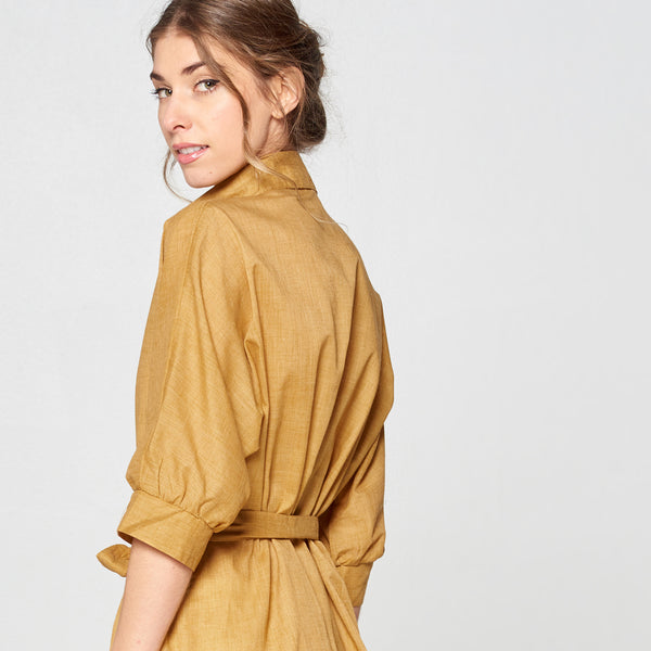 Collar Longline Linen Top - Love, Kuza